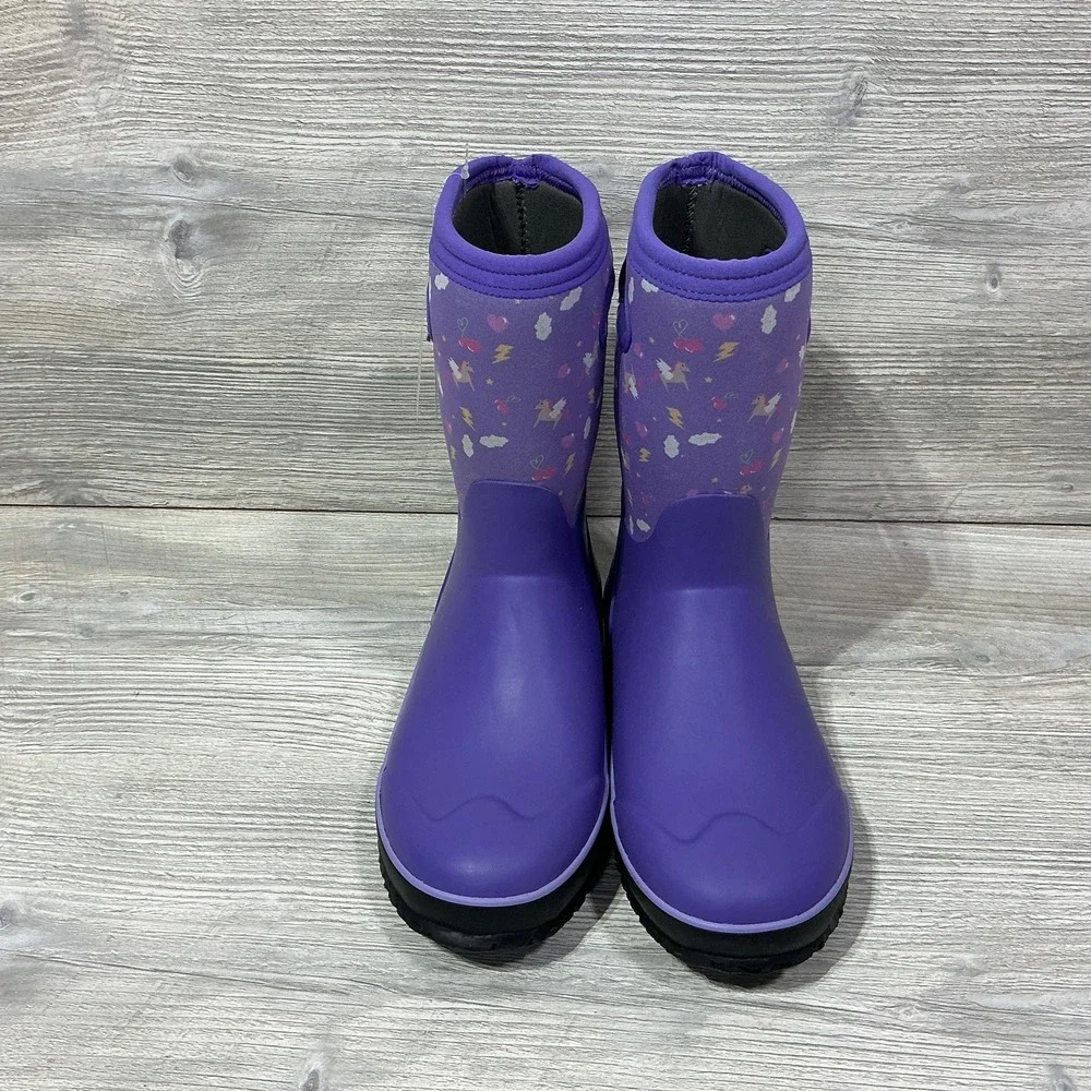BOGS Girls Grasp Pegasus Size 6 Classic Waterproof Snow Boot Purple Unicorn NEW